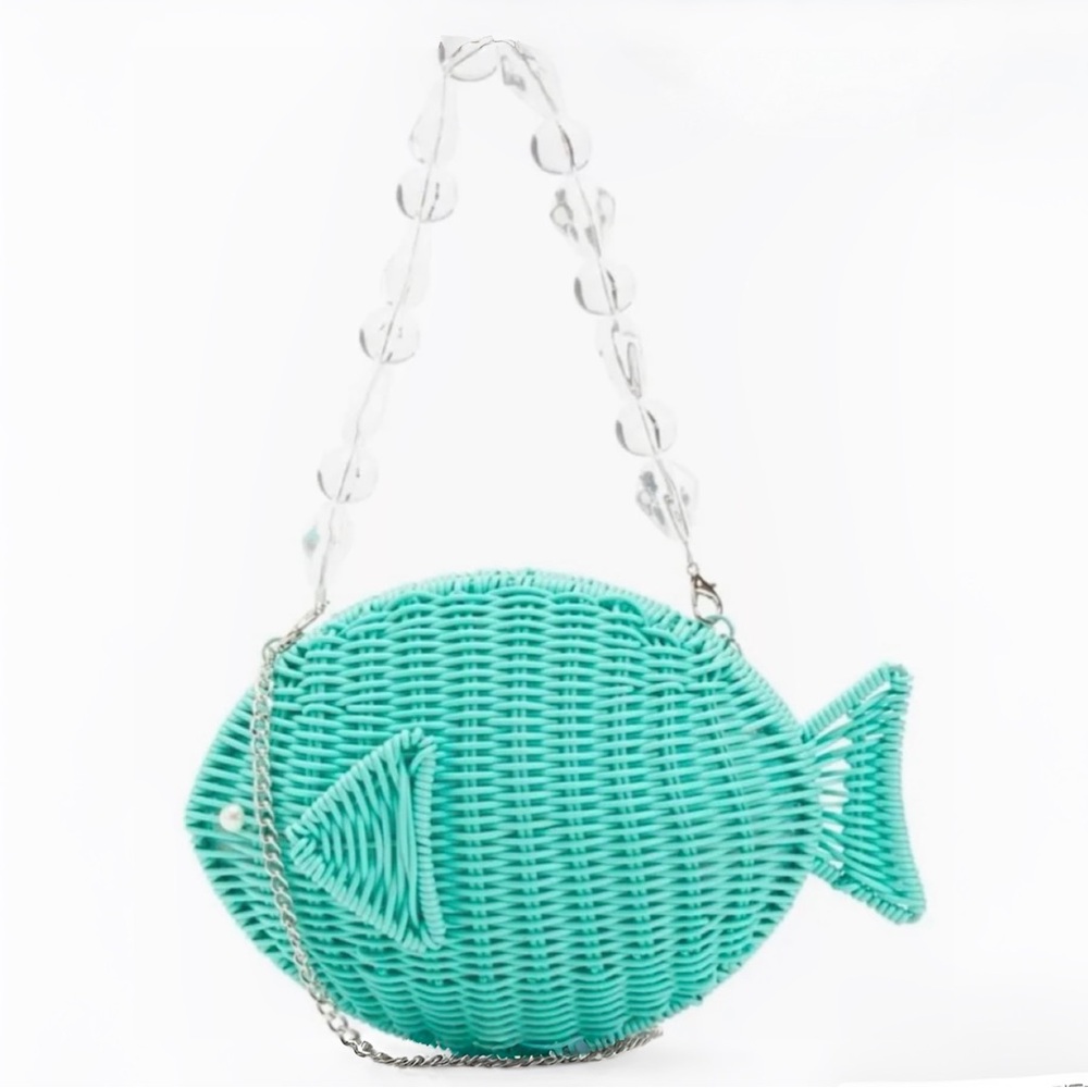 TOMMY BAHAMA FISH-SHAPED WOVEN BAG